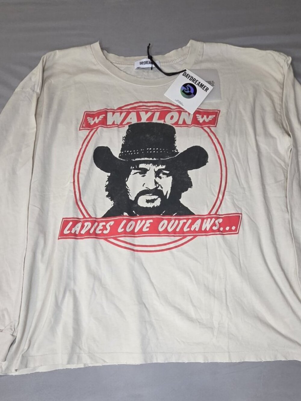 Daydreamer Waylon Jennings Ladies Love Outlaws LS Tee M NWT